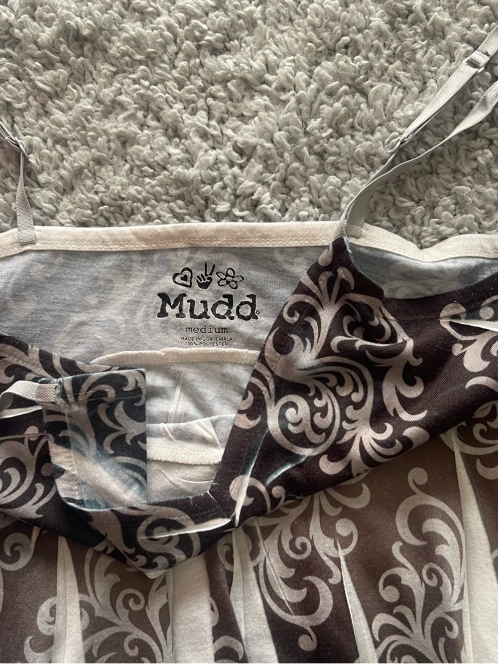 Vintage Mudd Black and White Babydoll Top - Picture 2 of 5